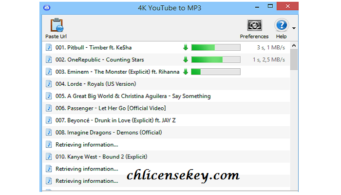 4K YouTube to MP3 license key